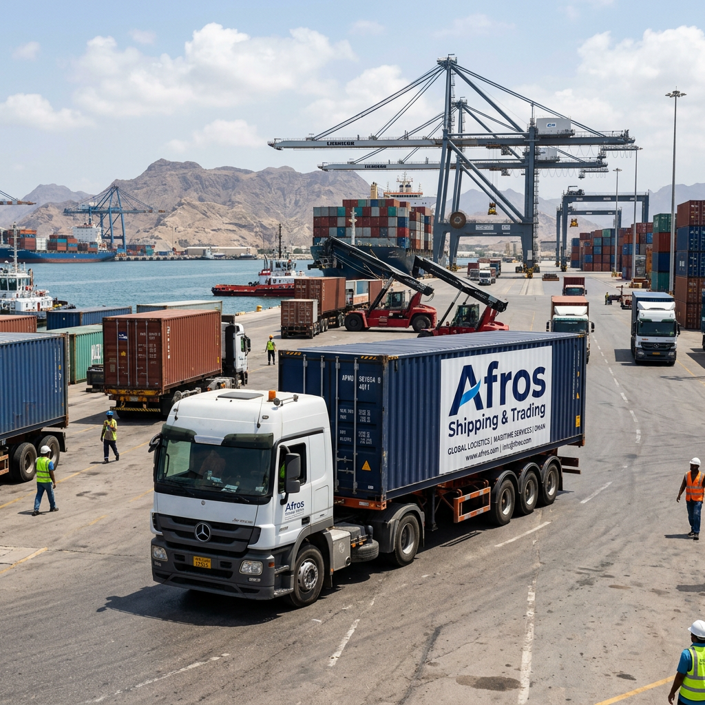 LCL container ship — shared ocean freight between Oman and India